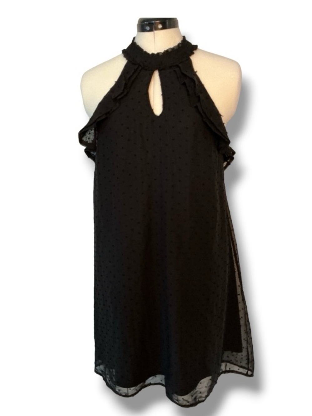 Swiss dot halter dress